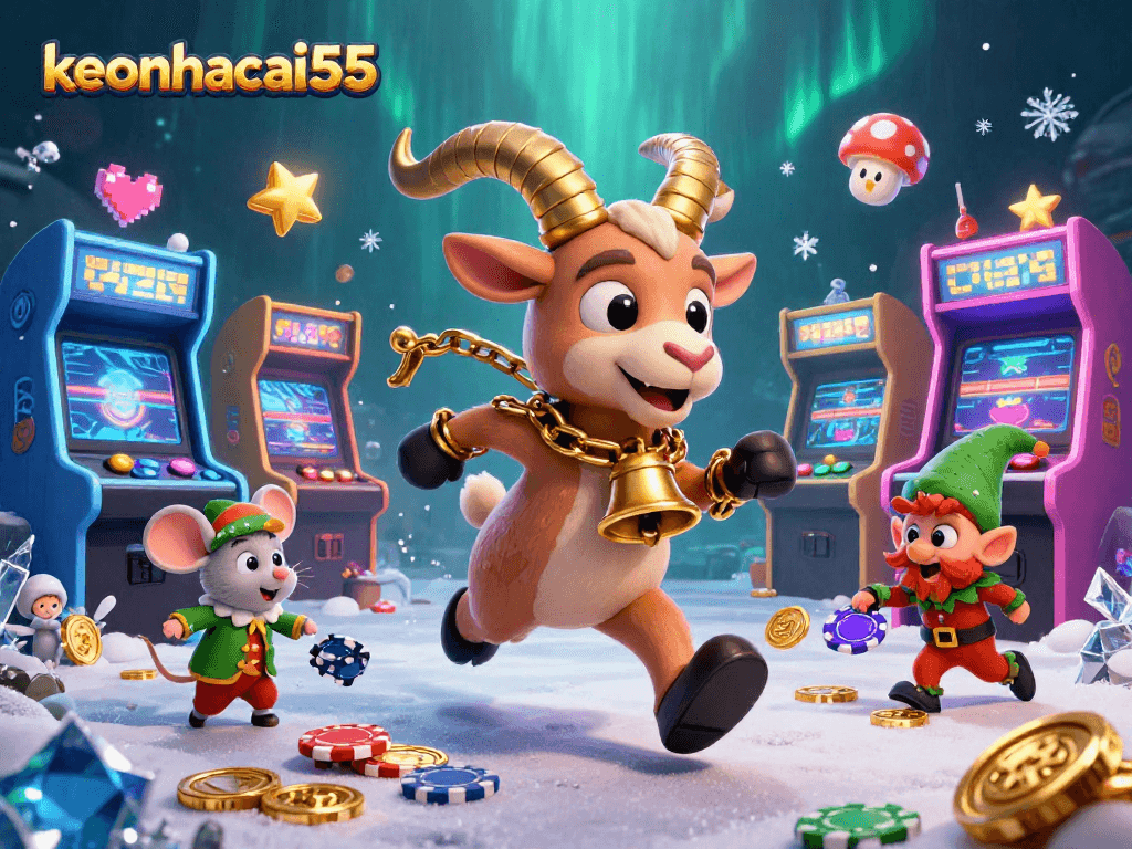 keonhacai55's thrilling holiday horror casino scene filled with chaos and vibrant gaming elements