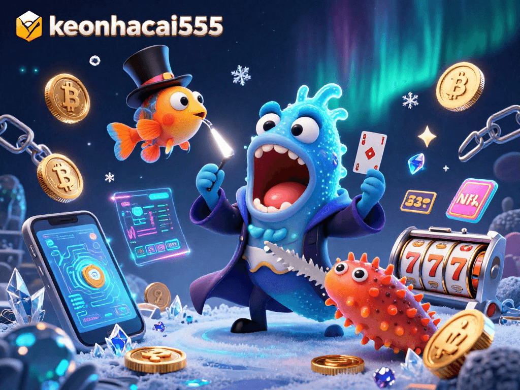 Experience the magic of keonhacai555 with a deep-sea casino scene featuring an eel magician.
