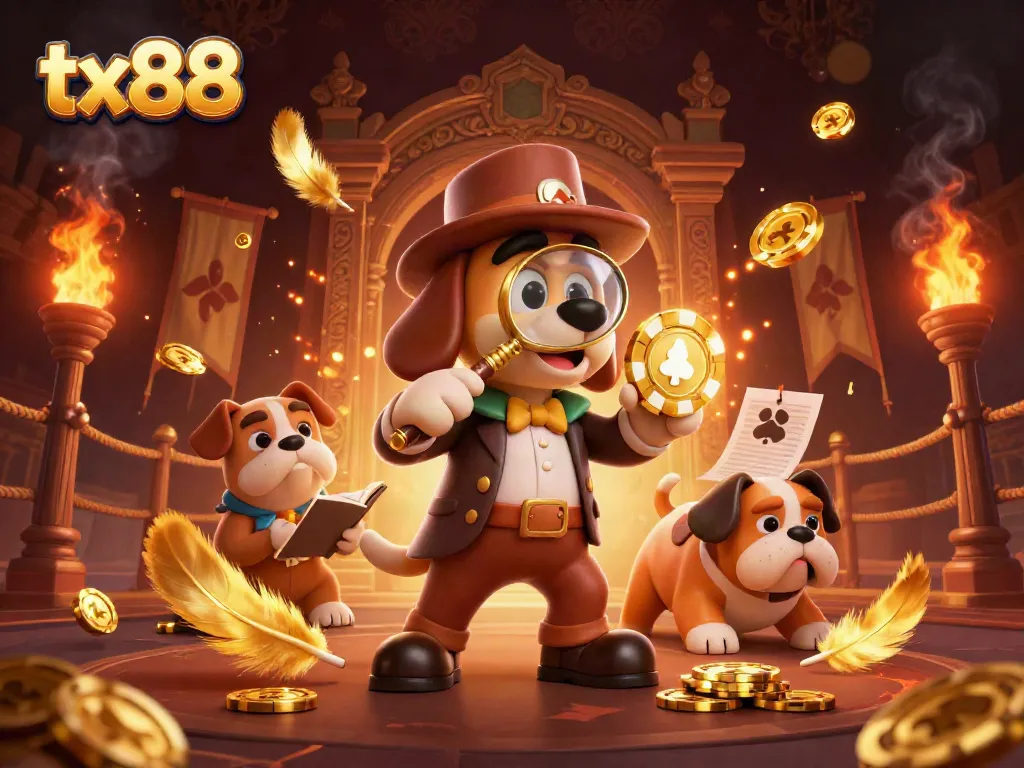 Engage with thrilling tx88 online casino gameplay featuring a detective uncovering clues.