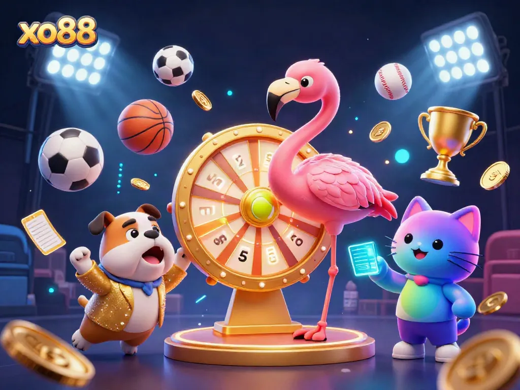 Enjoy vibrant casino action with the exciting xo88 prize wheel and animated characters.