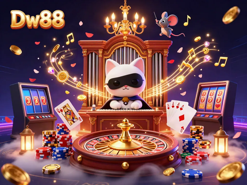 Experience thrilling gaming at Dw88, featuring vibrant elements from online casino gameplay and entertainment.