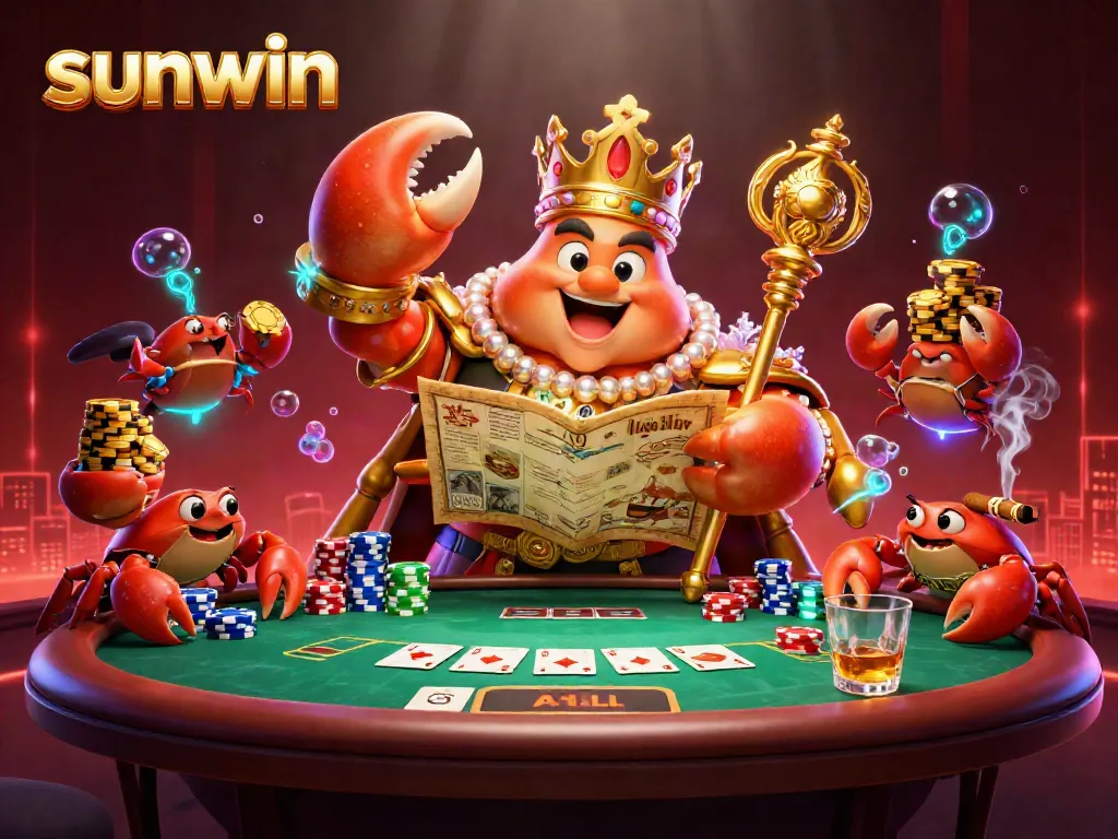 Experience real gambling excitement at Sunwin's vibrant gaming scene with unique characters and detailed elements.