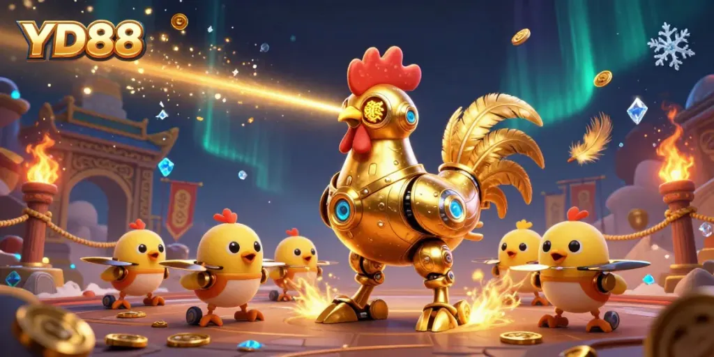 Experience thrilling gameplay at YD88 with an exhilarating casino setting filled with vibrant characters and gaming elements.