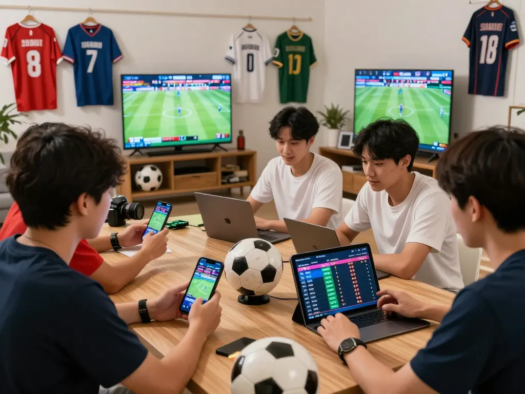 Bettors enjoying SBOBET Asian Handicap betting experience in a lively sports setting.