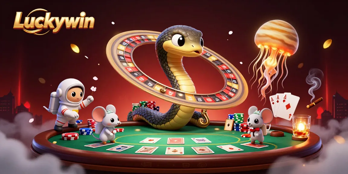 Watch tiny astronaut mice place bets at Luckywin's cosmic roulette wheel.