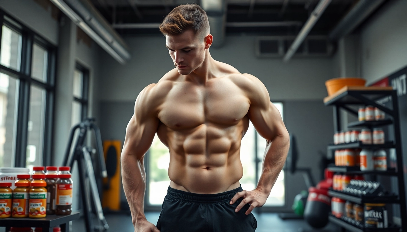 Professionelle Fitnessaufnahme mit Unique Pharma Steroids für einen muskulösen Körper.
