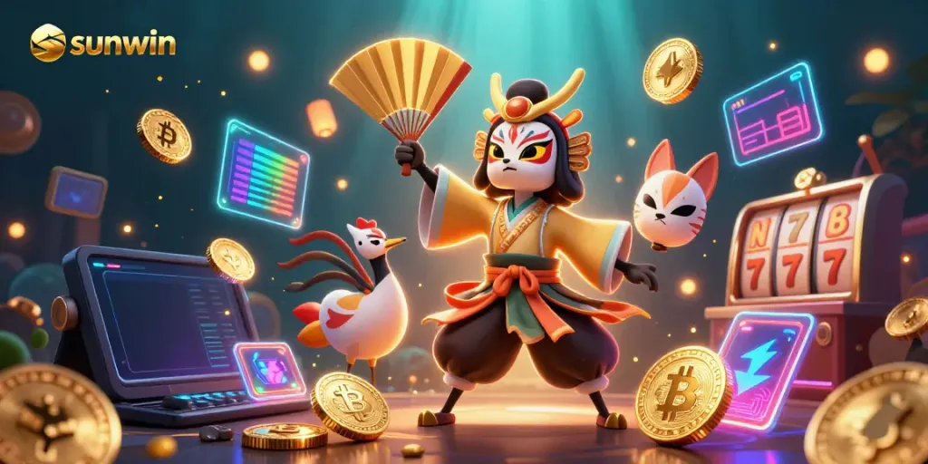 Experience thrilling gameplay with sunwin in a vibrant casino setting featuring dynamic characters and elements.