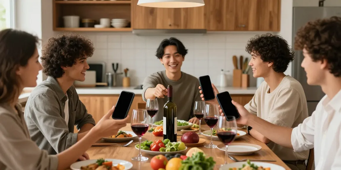 Freunde nutzen die Wein scannen App, um ihre Flaschen zu erfassen und zu bewerten.