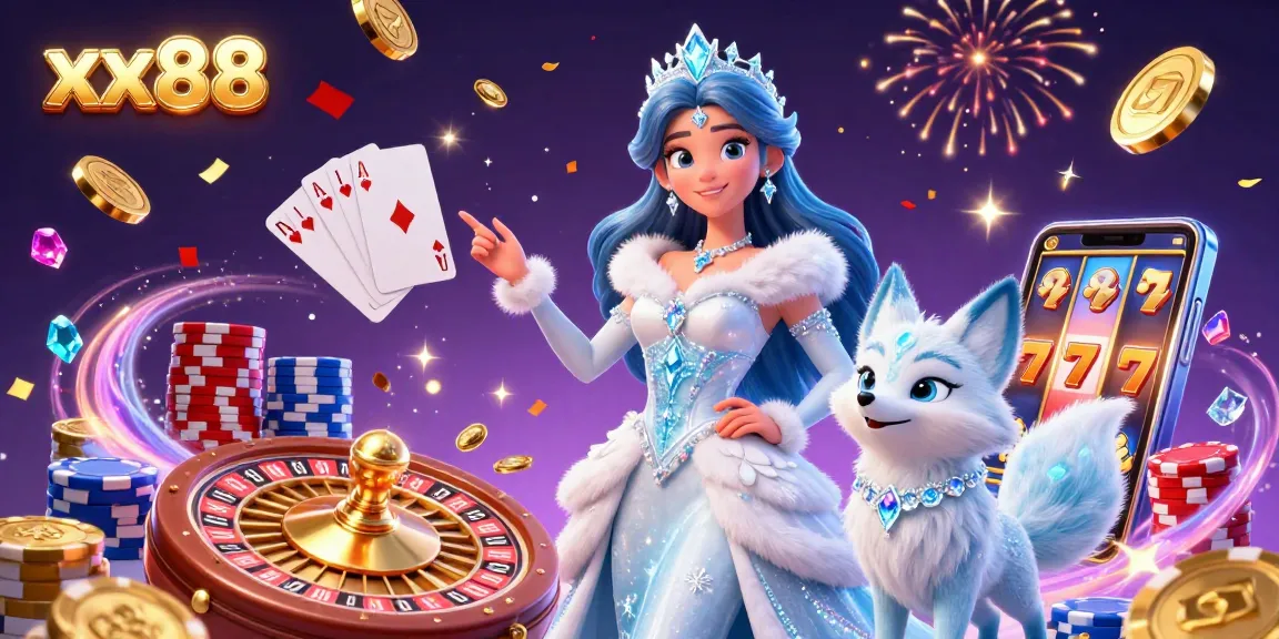 Experience thrilling betting with xx88 in a dynamic 3D casino adventure illustration.
