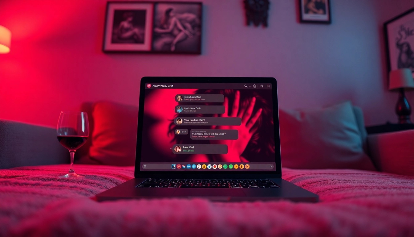 Engaging NSFW chat scene featuring a cozy environment and inviting laptop display.