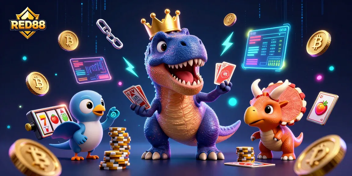 Engage in thrilling gameplay at RED88 with colorful slot reels and energetic casino atmosphere.