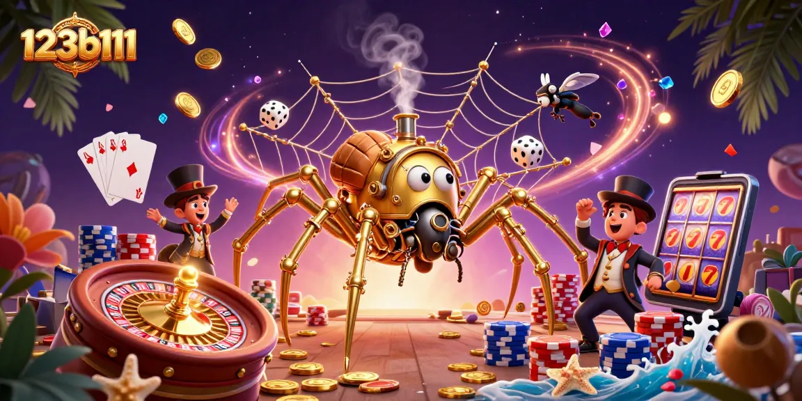 Experience thrilling gaming excitement with 123b111 at this vibrant casino illustration.